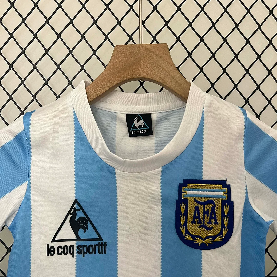1986 Retro Argentina Home Kit Kids Size - Image 3