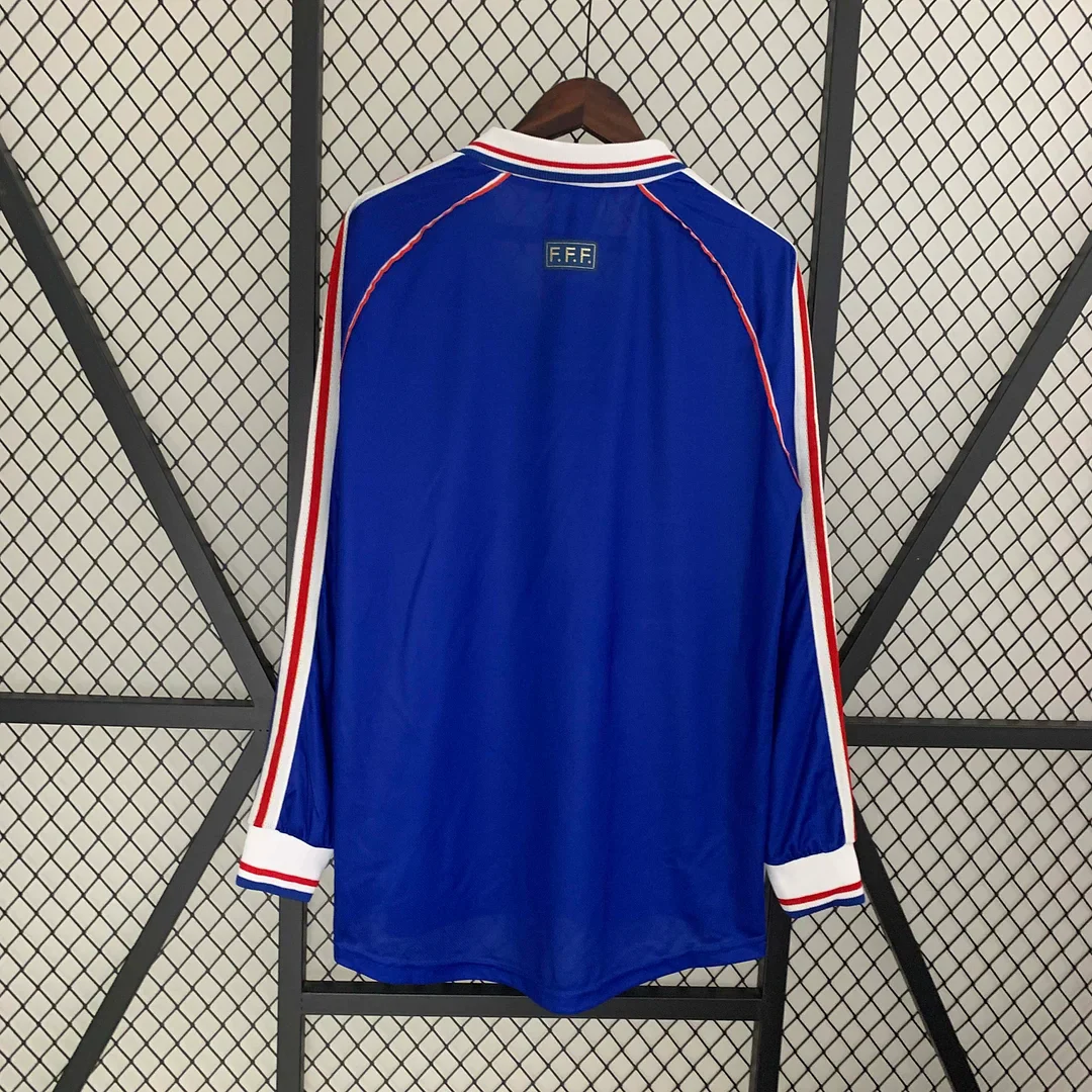 1998 Retro France Home Jersey Long Sleeve - Image 2