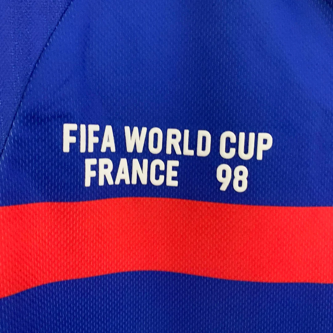 1998 Retro France Home Jersey Long Sleeve - Image 4