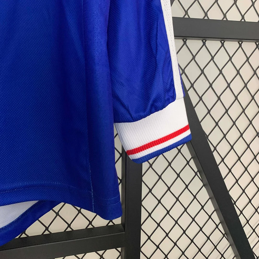1998 Retro France Home Jersey Long Sleeve - Image 8