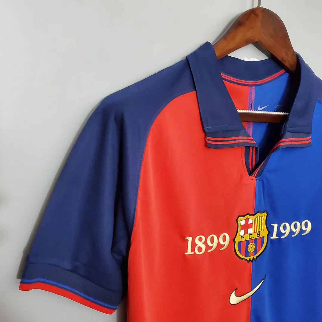 1999-2000 Retro Barcelona 100th Anniversary Home Jersey - Image 6