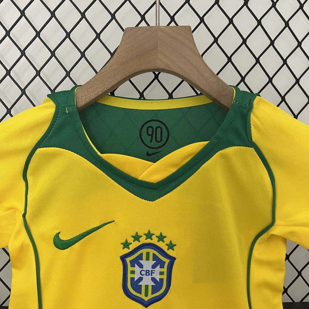 2004 Retro kit Brazil Home Jersey Kids Size - Image 3
