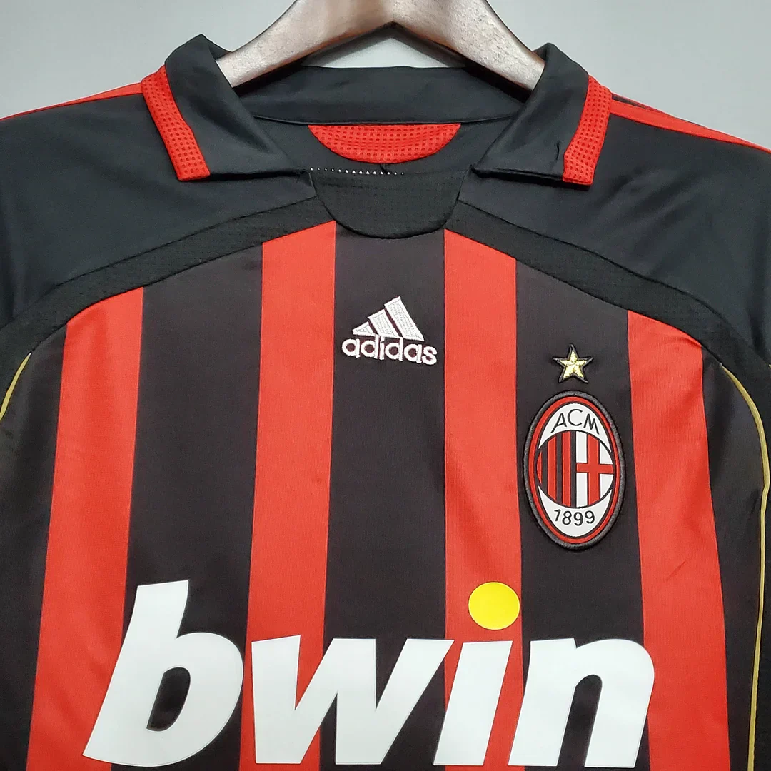 2006/2007 Retro AC Milan Home Jersey Long Sleeve - Image 3