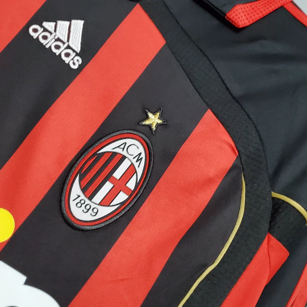 2006/2007 Retro AC Milan Home Jersey Long Sleeve - Image 4