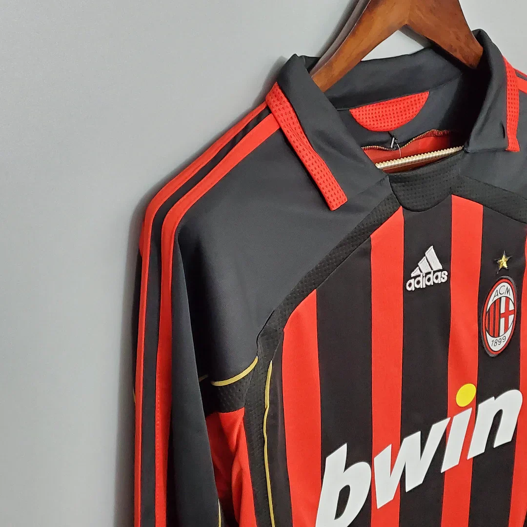 2006/2007 Retro AC Milan Home Jersey Long Sleeve - Image 5