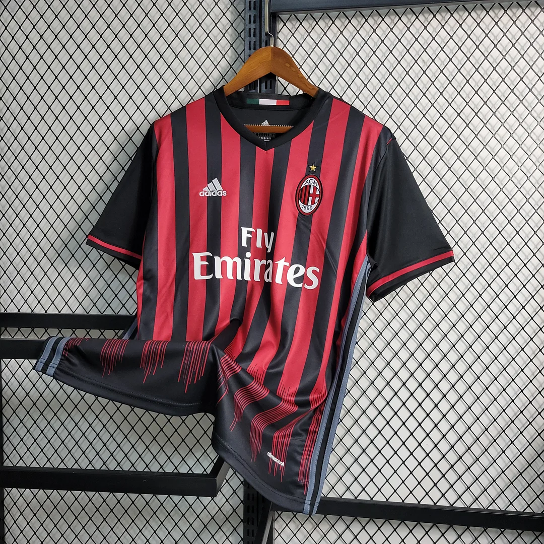 2016-2017 Retro AC Milan Home Jersey - Image 6