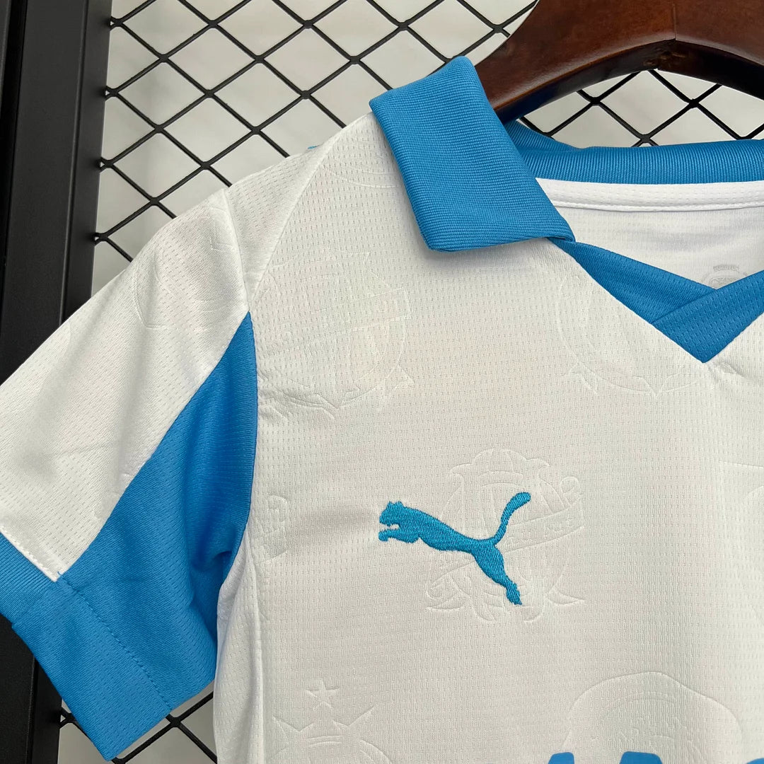 2025/2026 Olympique de Marseille Home Kit Kids Size - Image 5