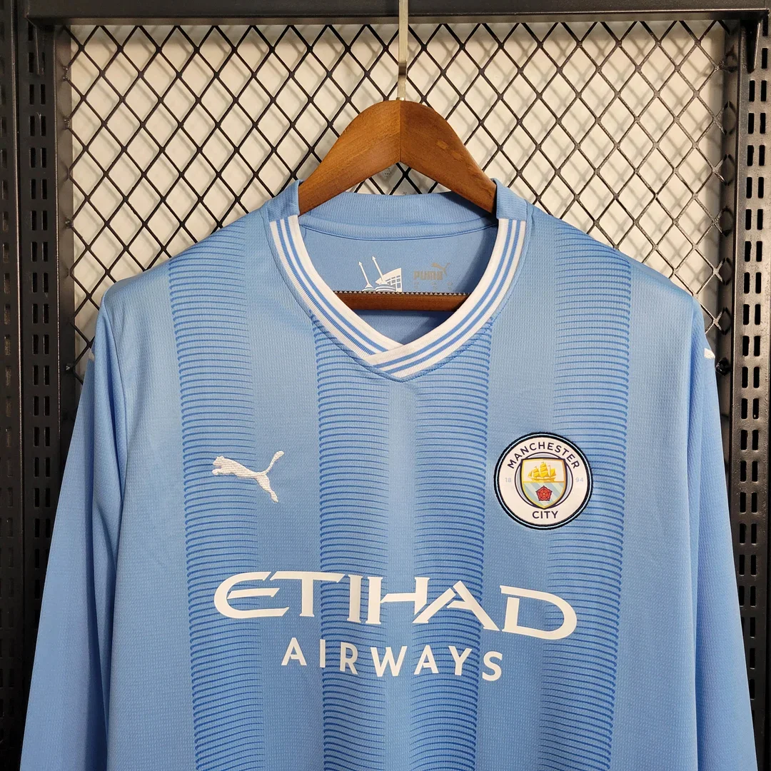 2023/2024 Manchester City Long Sleeve Home Kit - Image 3