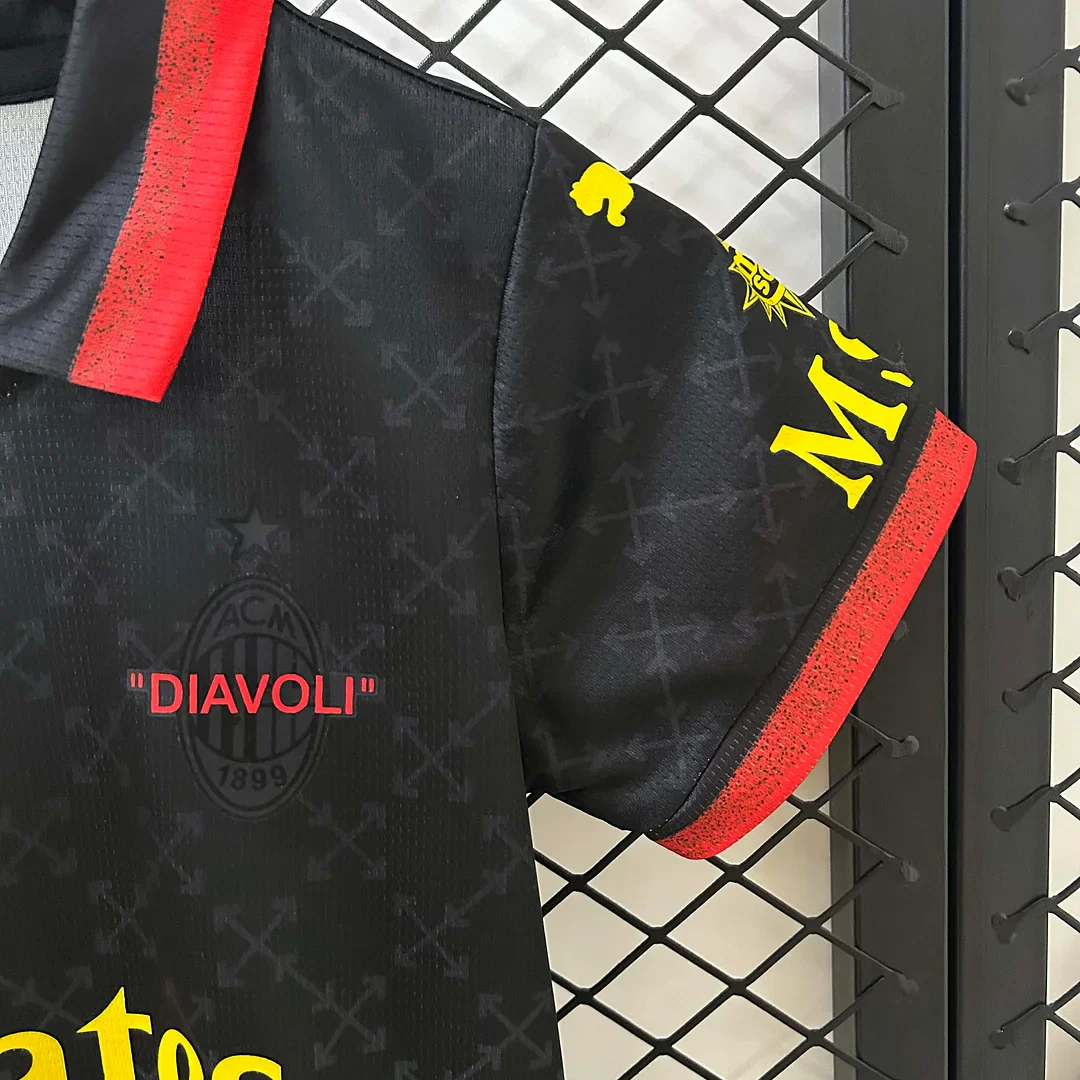 2024/2025 AC Milan X Off White Limited Jersey Kids Size - Image 4