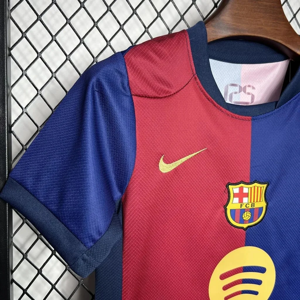 Barcelona 2024/2025 Home Jersey Kids SIze - Image 3