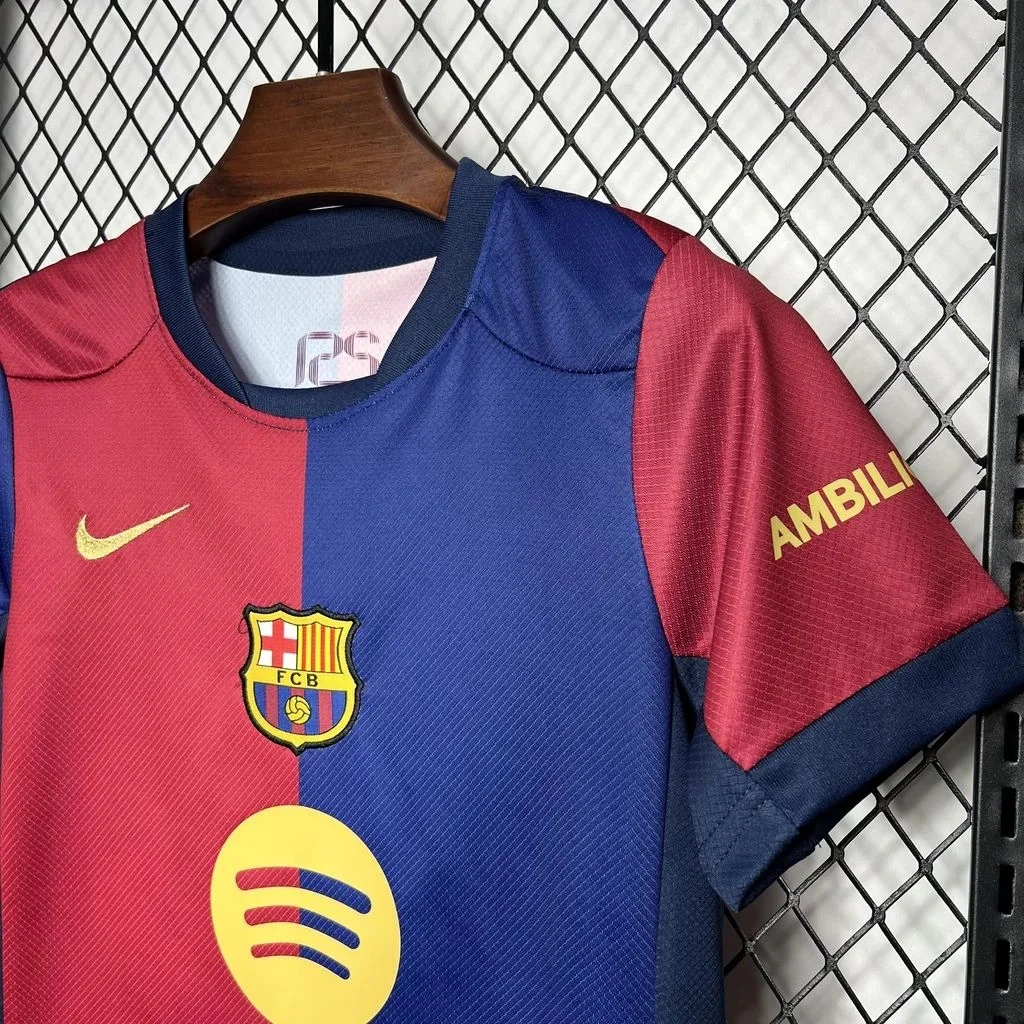 Barcelona 2024/2025 Home Jersey Kids SIze - Image 4