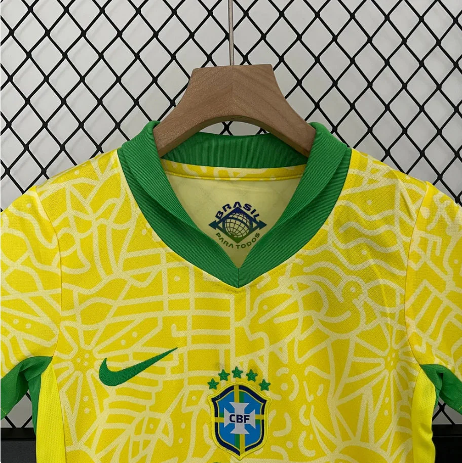 Brazil 2024 Home Jersey Kids Size - Image 4