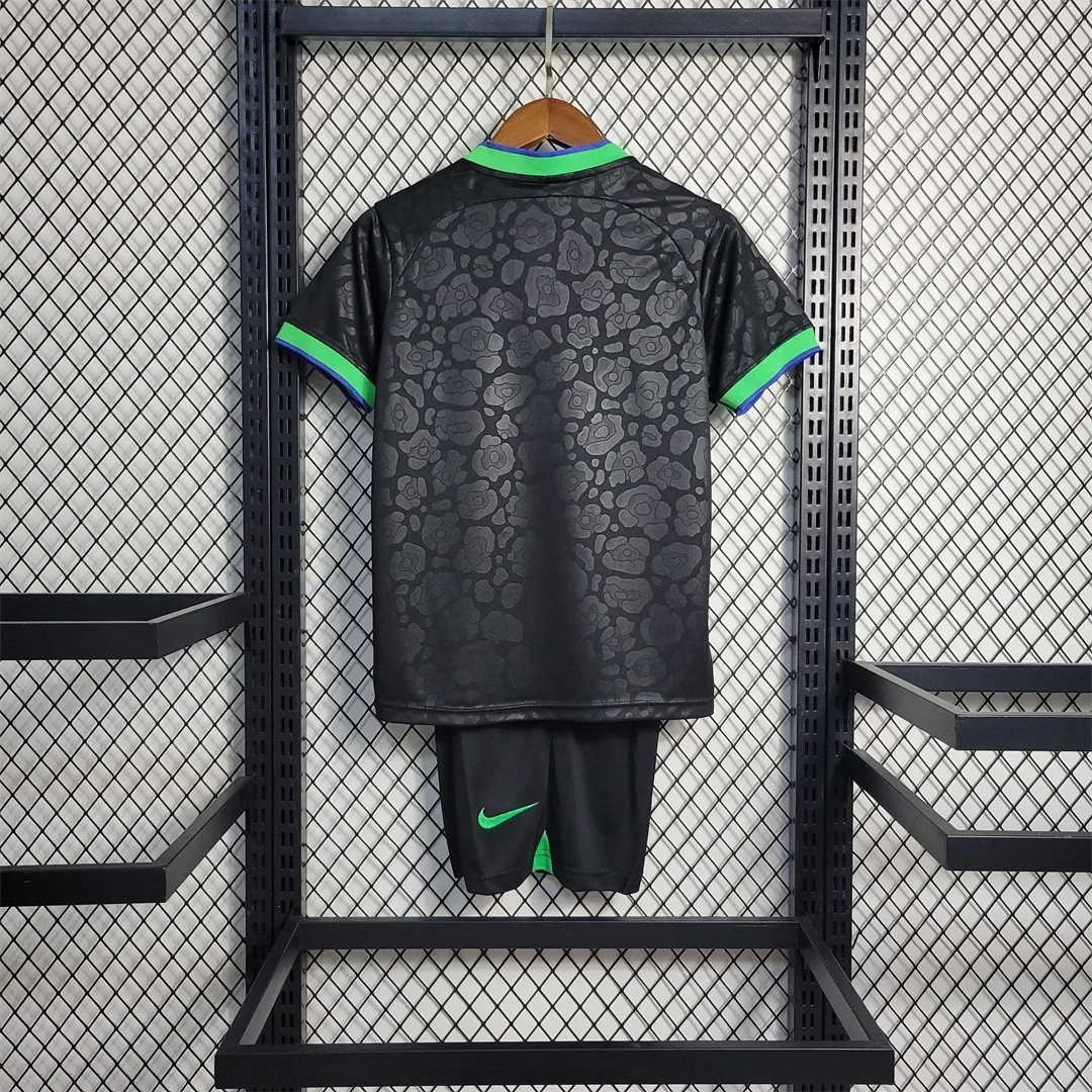Brazil "Black Leopard" Kids Size Limited Jersey - Image 2
