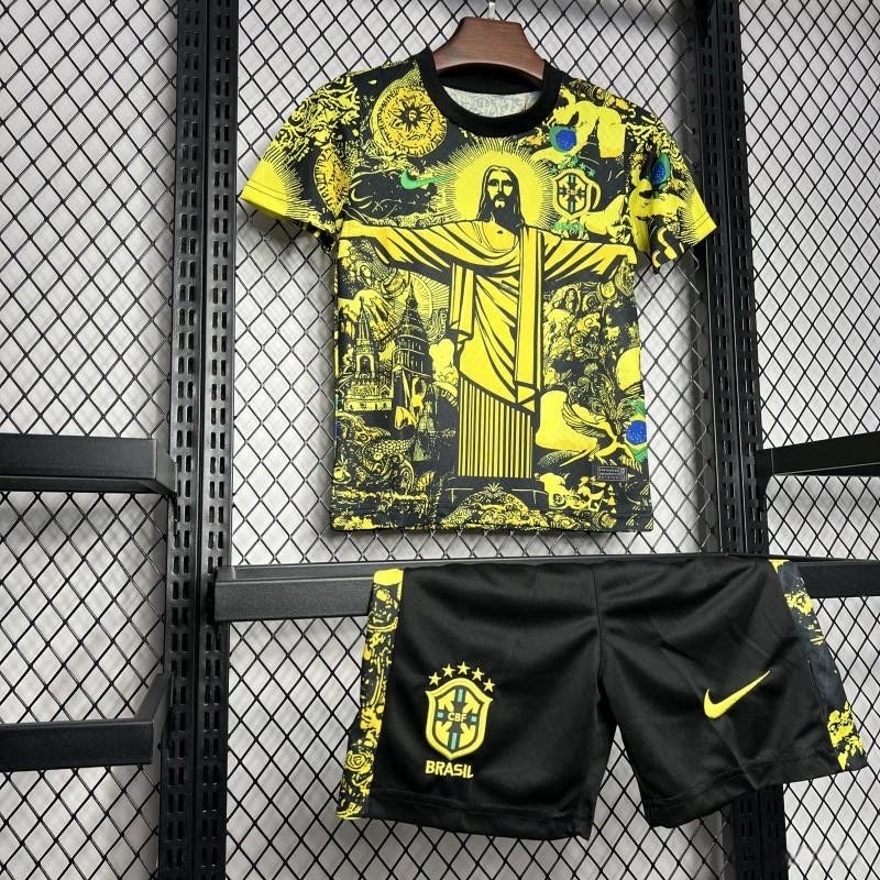 Brazil ”Jesus” Yellow Limited Jersey Kids Size - Image 3