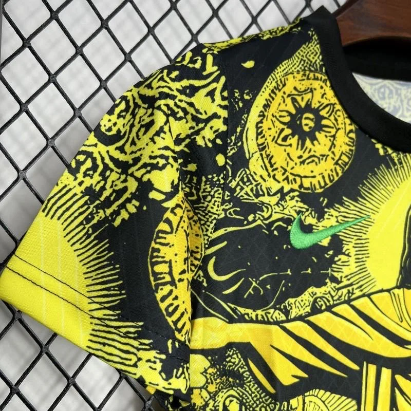 Brazil ”Jesus” Yellow Limited Jersey Kids Size - Image 4
