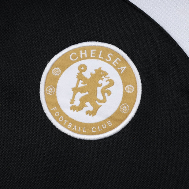 Chelsea FC White and Black x Gold Tracksuit - Image 2