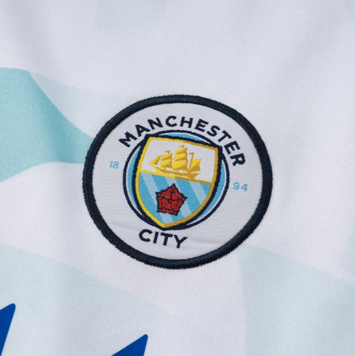 Manchester City White and Blue Tracksuit - Image 2