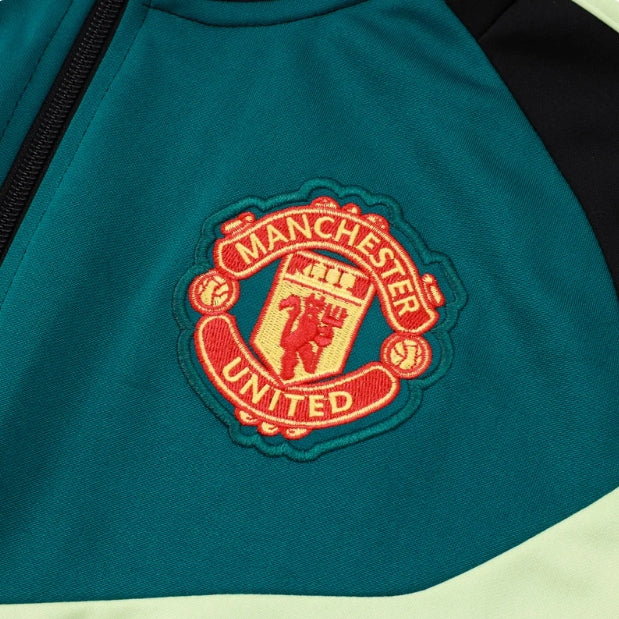 Manchester United Black and Dark Green Tracksuit - Image 2
