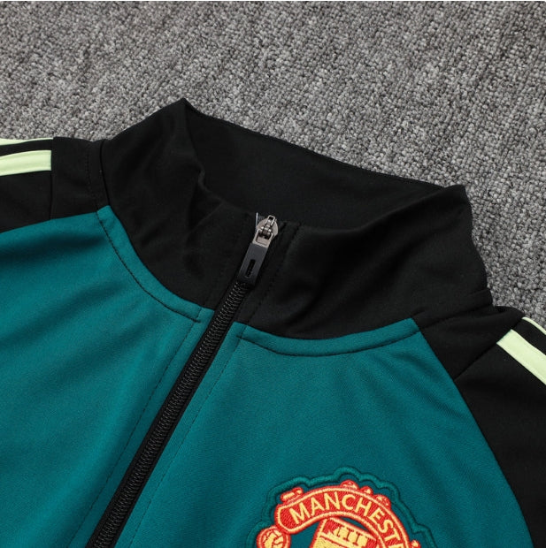 Manchester United Black and Dark Green Tracksuit - Image 4