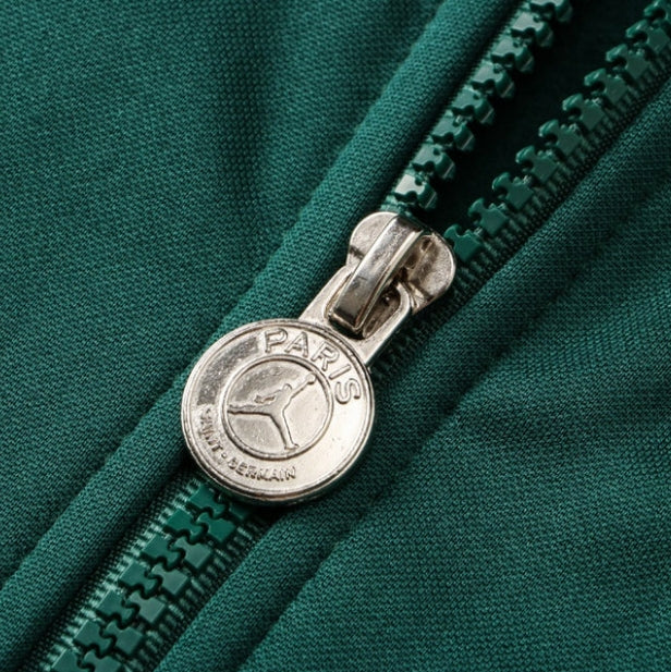 PSG Paris Saint Germain Dark Green and White Tracksuit - Image 2
