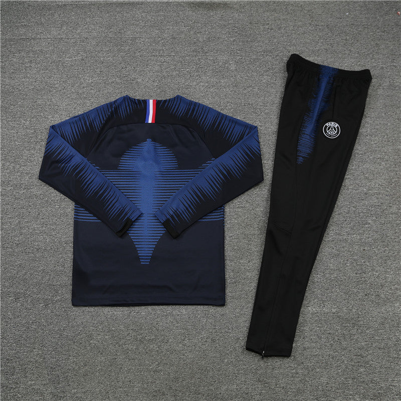 PSG Paris Saint Germain Black and Blue Tracksuit - Image 2