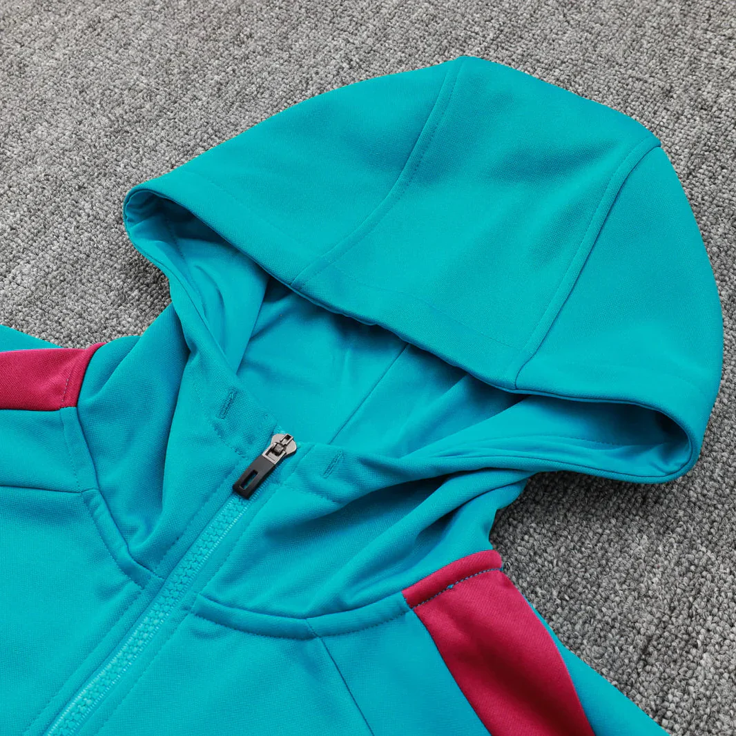 PSG Paris Saint Germain Light Blue and Black Tracksuit - Image 2