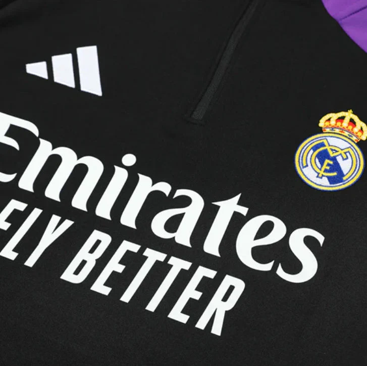Real Madrid Black and Purple Tracksuit - Image 3