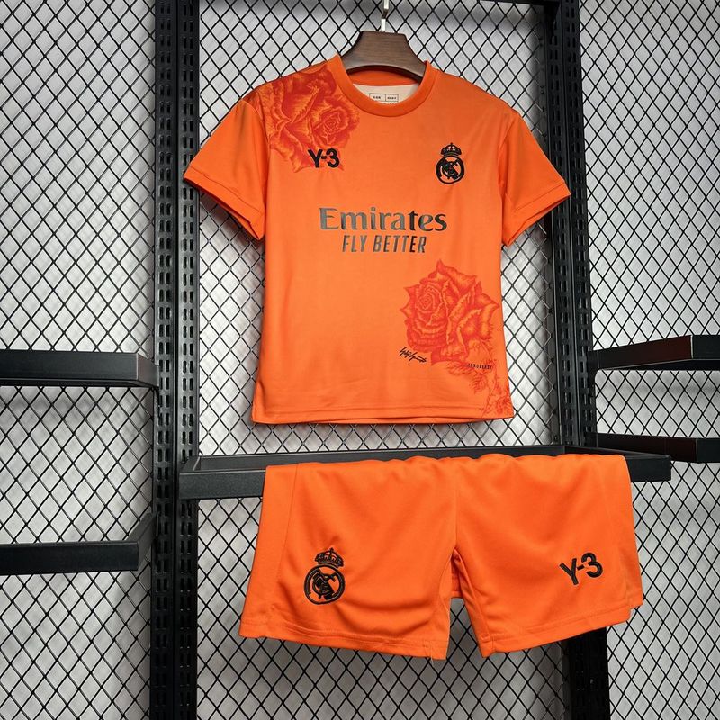 Real Madrid x Y3 2024/2025 4th Kit Orange Kids Size - Image 3