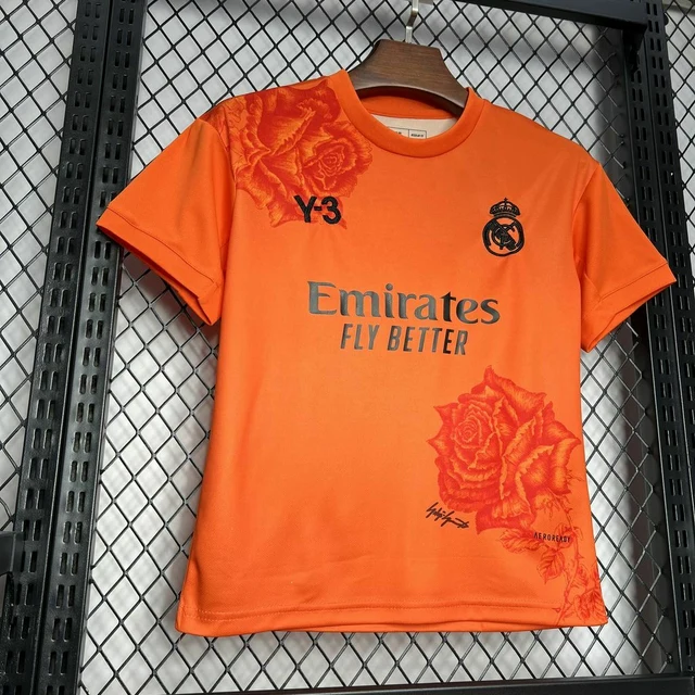 Real Madrid x Y3 2024/2025 4th Kit Orange Kids Size - Image 4